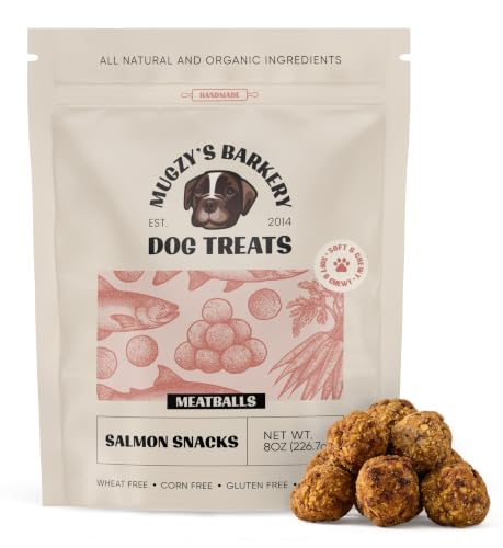 Salmon Meatballs Dog Treats, Organic, Omega-3, Soft & Chewy (8