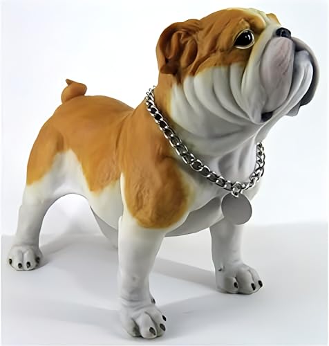 CNFCollection Entzückende stehende englische Bulldogge Welpe Gartenstatue, niedliche dekorative Harzfigur für Hinterhof, Veranda, Rasen, Terrasse für...