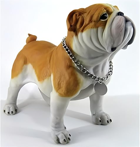 CNFCollection Adorable Standing English Bulldog Puppy Garden Statue, Cute Decorative Resin Figurine for Backyard, Porch, Lawn, Patio for Dog Lovers GD1792-A