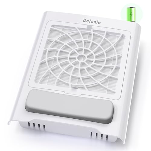 Delanie Aspirateur Ongles Rechargeable Professionnel avec Filtre Réutilisable, Aspirateur à Ongles Sans Fil Électrique pour Vernis Gel Acrylique, Faible...