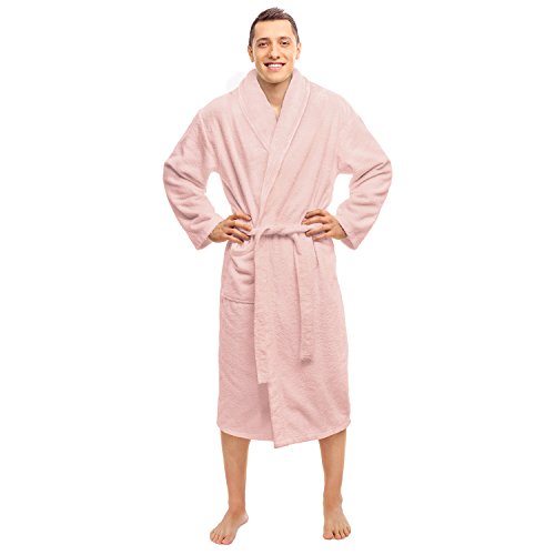 Superior Egyptian Cotton Bathrobes For Women - Pink Spa-Quality Terry Cloth Robes For Women And Men Luxurious Absorbent, Large Unisex Terry Robe 54" X 55" - Monaco Collection Terry Bathrobe #TOP1