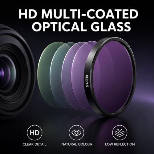 Image of 4-Pack CPL ND Filter Kit Compatible with DJI Osmo Action 5 Pro /4 /3, CPL ND8 ND16 ND32 Camera Lens Filters, Multi-Coated HD Optical Glass, Push-On Action Camera Accessories