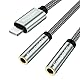 Froggen Lightning Klinke Splitter Kopfhörer Aux Adapter [35CM] iPhone auf Dual 3.5mm Aux Splitter Adapter für Kompatibel mit iPhone