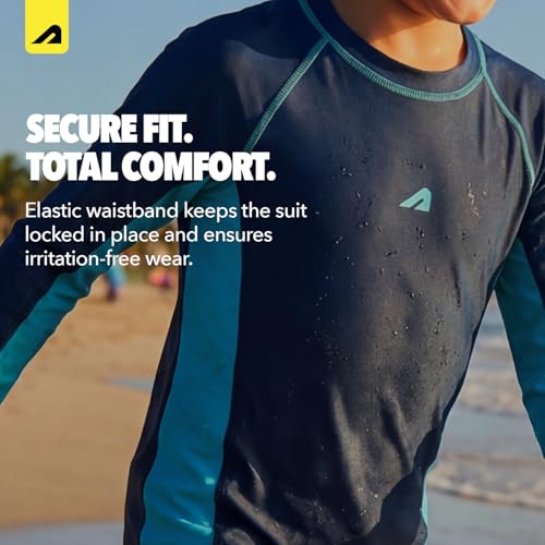Image of Boldfit Swim Suit for Boys Full Sleeve Swimming Costume, Stretchable Swim T-Shirt, Flexible Fit Swimwear