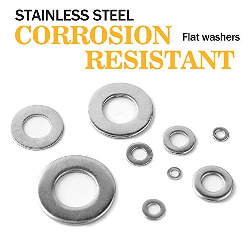 Vigrue 684Pcs 304 Stainless Steel Flat Washers Assortment Washers Hardware Set - 9Sizes M2 M2.5 M3 M4 M5 M6 M8 M10 M12 #TOP2