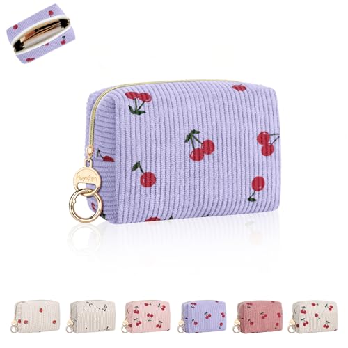 Pochette Maquillage Mini Trousse de Toilette Fille en Velours Côtelé Trousse de Rangement Femme à Cosmétique Rouge à Levre Vernis à Ongles Cadeau...