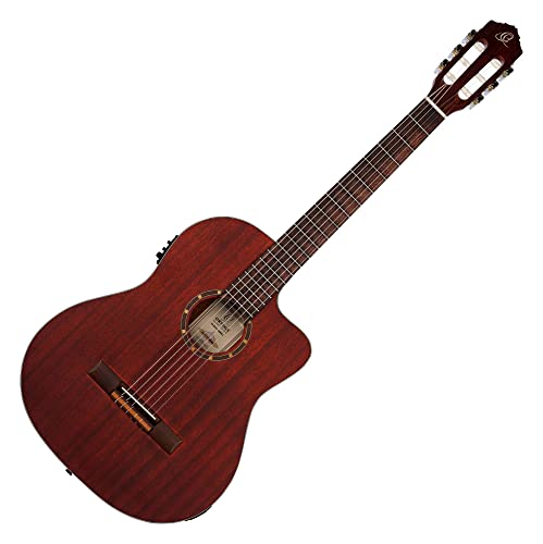 Ortega Guitars RCE125MMSN Family Series Thinline Acoustic-Electric Nylon Classical 6-String Guitar W/Bag cover