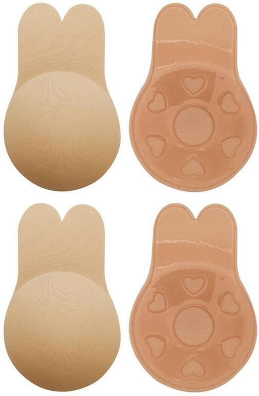 Nipple Cover Breast Pasties Adhesive Bra Petals Invisible Strapless Backless Silicone Push Up Bra Petals Skin Color 2 Pieces Beige-image-34
