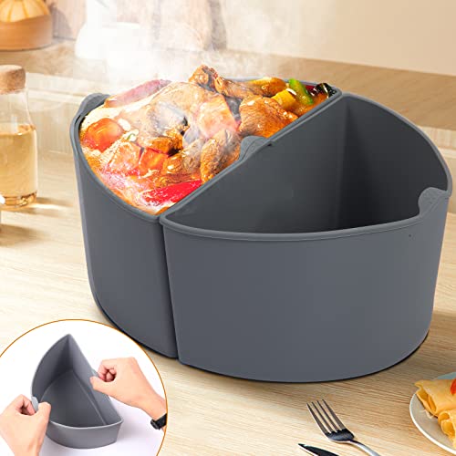 2 In 1 Reusable Slow Cooker Divider For 6Qt 7Qt Crockpot Divider Insert Silicone Slow Cooker Divider Insert Fits Hamilton Beach Crock-Pot Slow Cooker, Silicone Slow Cooker Liners For Crock Pot Liners #TOP1