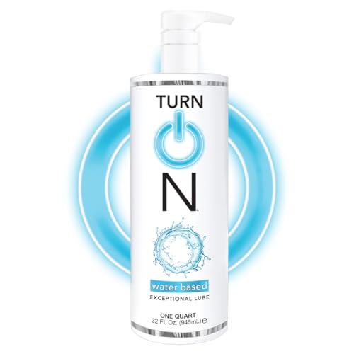 Turn On Water-Based Premium Personal Lubricant | Long Lasting, Ph Balanced, Hypoallergenic, Condom Safe Lube for Men, Women, and Couples, 32 fl oz