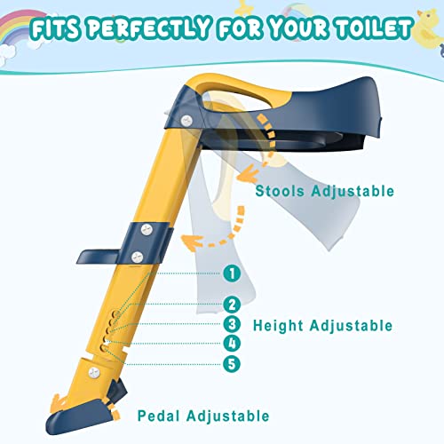 Potty Training Seat For Kids With Step Stool Ladder, Toddler Potty Training Toilet Seat For Baby Boys, Toddler Toilet Potty Chair(Yellow) #TOP4