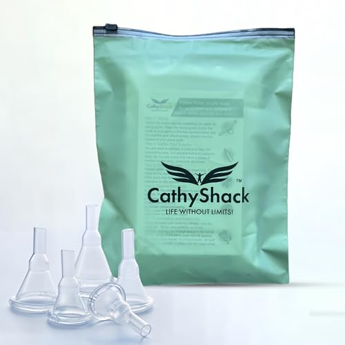 10 Pack 29mm External Condom Catheters for Men Day or Night-Breathable 100%Silicone, Latex Free, Transparent, Moisture Wicking Self Sealing Adhesive, with CathyShack Travel/Storage Bag & Instructions