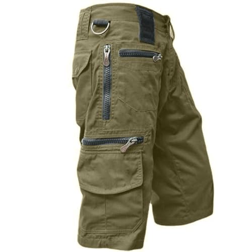 TOFOTL Compra Online Pantalón Corto Algodón Hombre Casual Correr Ropa de Verano Deportivo Tenis Trekking Elásticos Shorts Cargo Hombre Camuflaje Moderno Pantalones Trabajo 28 Verde L