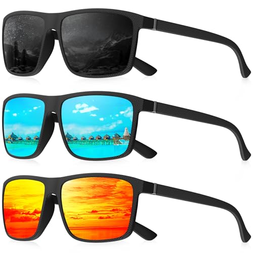 Image of Polarized Sunglasses for Men Rectangular Frame Men's Polarized Sunglasses Sports Sunglasses with UV400 Protection