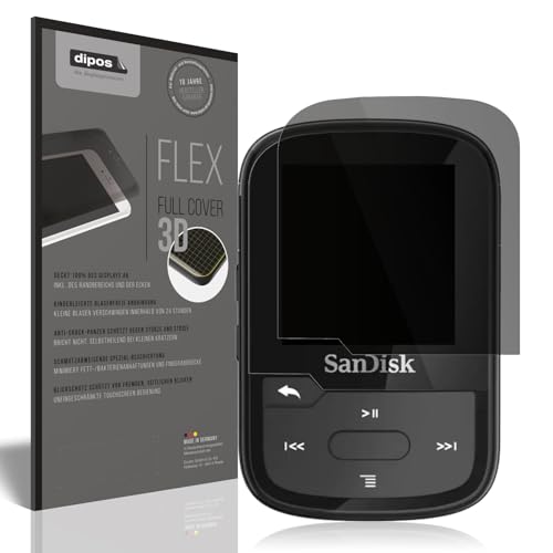 dipos FLEX 1x Protector de Pantalla de privacidad mate compatible con SanDisk Clip Sport Plus, 100% de cobertura de Pantalla, compatible con huellas dactilares, apto para fundas, Filtro Antiespía 2