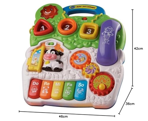 VTech Baby Spiel- und Laufwagen – Lauflernwagen mit regulierbarer Geschwindigkeit, Musik und abnehmbarem Spielboard – Für Kinder von 12-36 Monaten, Klein
