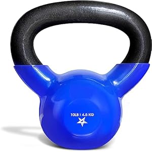 Yes4All 5-65lbs Kettlebells Vinyl Coated Cast Iron for Dumbbell Weights Exercises, Gym, Fitness, Full Body Workout Equipment Push up, Grip and Strength Training