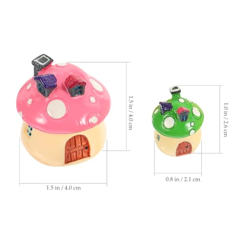 Image of BESPORTBLE 6pcs Mini Mushroom House Figurines for Fairy Garden, Resin Micro Landscape Decor, Assorted Colors, Ideal for DIY Bonsai and Office Decoration