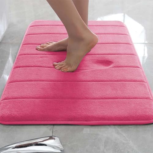 Tappetino da Bagno Extra Morbido Antiscivolo, ad Asciugatura Rapida, in Memory Foam Altamente Assorbente, 140 x 200 cm, Arancione. Perfetto per la Sicurezza e Il Comfort in Bagno.