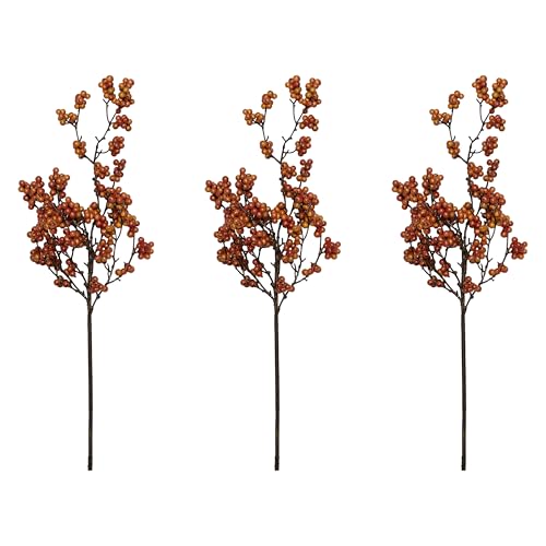 Worth Imports 22" Fall Berry Spray, Orange, Set of 3