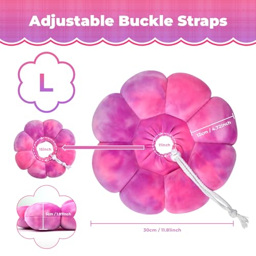 Image of Flower Cat Cone, Uadonile Adjustable Dog Cone Collar, Soft Dog Elizabethan Collar Recovery E Collar After Surgery, Recovery E-Collar for Kittens /Puppies and Cats Recovery(Tie-dye Rose Purple, L)