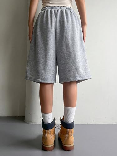 Image of dockstreet Straight Wide fit Long Length Cotton Shorts with Two Side Pockets for Women /Trending Multi Pocket Style, Relaxed Casual Shorts for Women