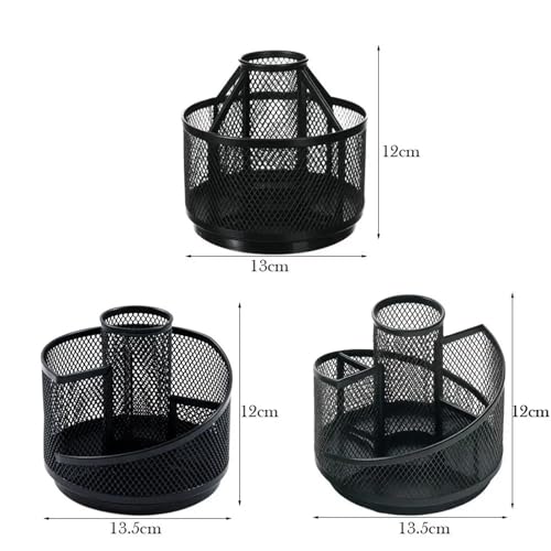 Porte-stylos multifonctions en métal pot à crayon noir rangement bureau maison - 8