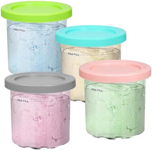 Pots Ninja Creami, Lot 4 Pintes Réutilisables, Machine Glace