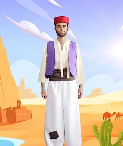 Ainiel SM171-M Men’S Arab Prince Costume Suits Party (M) White thumb #3