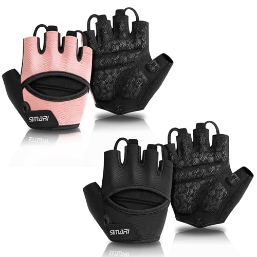 SIMARI 2 Pairs Workout Gloves for Women Men with Full Palm Protection, Strong Grip, Cushion Impact, Breathable, Suitable for Gym Training, Kayaking, Weight Lifting, Exercise, Fitness, Cycling(Size S)
