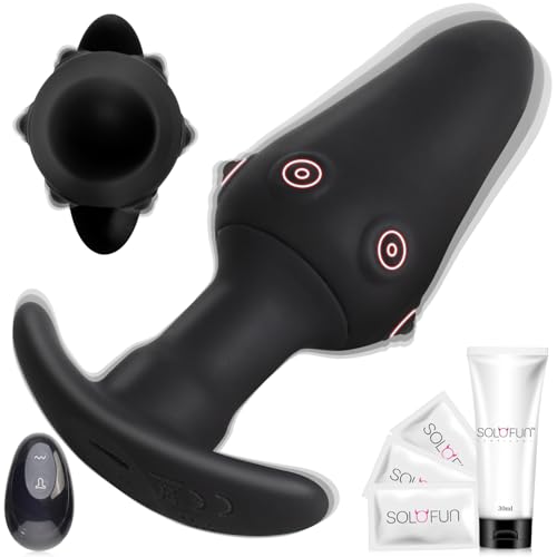 Vibrating Butt Plug Anal Toys - SoloFun G-Spot Stimulation Ball with Remote Control and 10 Vibration Modes, Male Toys4couples Men & Women Prostate Massager Vibrator, Sex Toys4mens UK Sex Toy