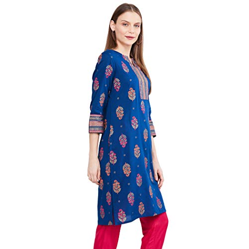 Image of Max Women Embroidered Three-Quarter Sleeves Kurta