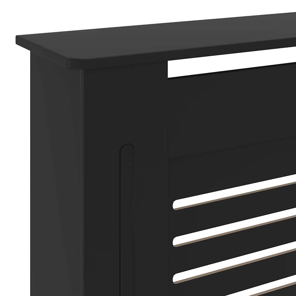 vidaXL Heizkörperverkleidung Lattenrost-Design Heizungsabdeckung Heizungsverkleidung Heizkörperabdeckung Heizung Abdeckung Heizkörper MDF Schwarz 205cm