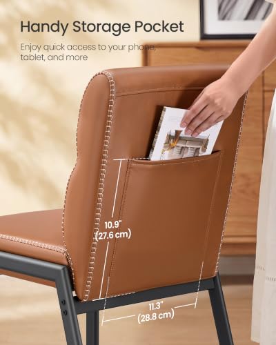 Image of VASAGLE Dining Chairs Set of 4, Upholstered Kitchen Chairs