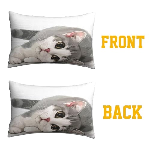 Housses de coussin 60x80 cm mignon chat grand format rectangulaire - 3