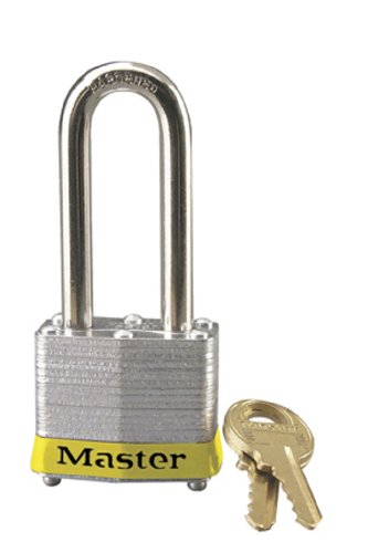 Image of Master Lock 3LHYLW Laminated Steel Padlock with Yellow Bumper and 9 /32 inch x 2 inch Shackle (Pack of 6)