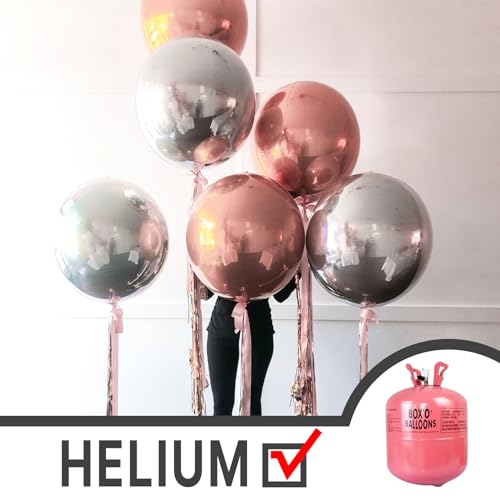 Image of PartyWoo Metallic Silver Foil Balloons 6pcs Large Round Giant 4D Balloons | 32 Inch for Graduation Birthday Engagement Space Themed Themed Baby Shower Bridal Shower Gender Reveal Party Decorations