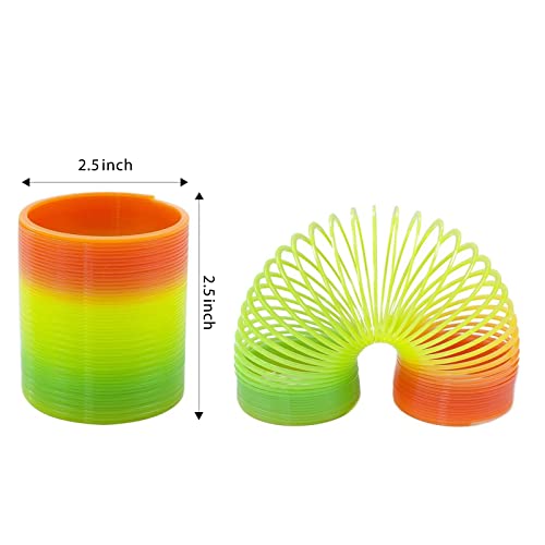 Johouse Rainbow Magic Spring, 12Pcs Colorful Rainbow Neon Plastic Spring Toy Easter Basket Stuffers For Boys Girls Gift Toys, Easter Eggs Hunt For Kids #TOP2