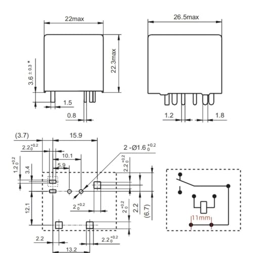 Relé AZ971E-1C-24D 4119C7P11 interruptor electromagnético 7 pines 24V DC 2