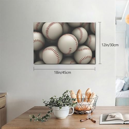Impression sur toile de baseball moderne 30x45cm prête à accrocher - 6