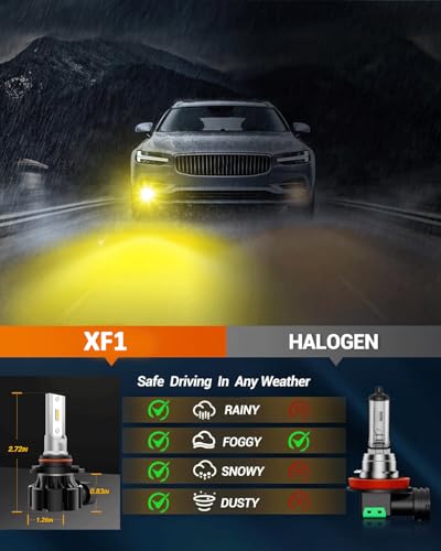 Image of SEALIGHT 9006 LED Fog Light Bulbs Yellow, 18,000LM 3000K Yellow 9006 HB4 LED Fog Lights, High Heat Dissipation 9006 Led Bulb Yellow Replacement for Car, Trucks, RV Interior Lighting (Pack of 2)