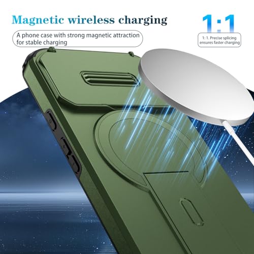 Funda para Google Pixel 8A con cristal templado y soporte magnético 6