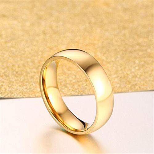 Image of El Regalo Solid Stainless Steel 6mm Plain Classic Band Ring Comfort-Fit for Men Women- Anti Tarnish /Waterproof Plain Dome Stacking Simple Rings Bands Thumb Finger Ring