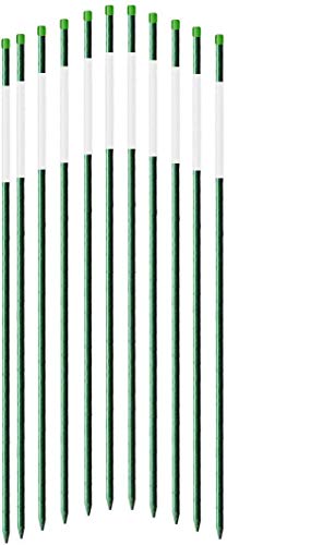 Fibermarker 20 Pack 48 Inch Reflective Driveway Markers Driveway Poles for Easy Visibility at Night, 5/16 Inch Diameter Dark Green