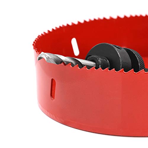 Koopi 6 3/8 inch Hole Saw with Heavy Duty Arbor, 38mm Depth Bi-Metal Hole Cutter, Easily Drilling Wood, Plastic, Plywood, Ceiling, Thin Metal for Recessed Lighting, Can Lights (162mm Dia.) - Thumbnail 5