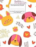  Composition Book Cats Dogs 200 sheets/400 pages/7.44 x 9.69 in. Wide Ruled/: Blank Writing Notebook  Lined Page Book Soft Cover  Plain Journal  ... Ruled Composition Notebook - Education School