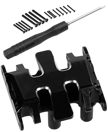 ARRCat Aluminium Chassis Protection Upgrades Part for 1/30 SCX30 Chev rolet K10/Jeep Wrangler JLU 4X4/F0rd Bronco 4X4 RC Crawler,AXI-2260T1/AXI-2261T2/AXI-2048T1,RC Alloy Skid Plate Chassis,Black