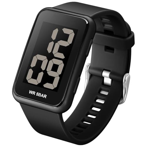 Fogitbok Extra Large Numbers Black Watch for Men, Waterproof Mens