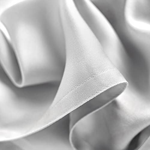 Stylinen 100% Organic Eucalyptus Bed Sheets Queen Size 4 Piece Set, Tencel Lyocell, Silky Soft & Smooth, Breathable, 16 Inch Deep Pockets, 1 Fitted, 1 Flat, 2 Pillowcases (Queen, White) #TOP7