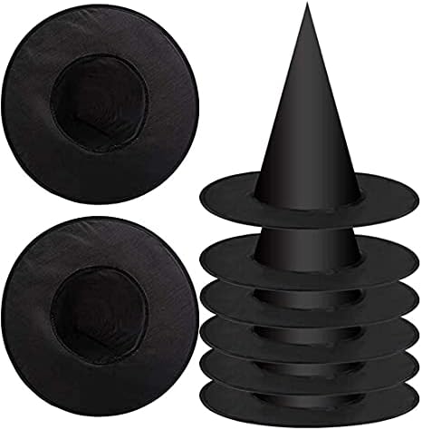 8 Pack Halloween Witch Hat Witch Costume Accessory for Halloween Christmas Party, Black